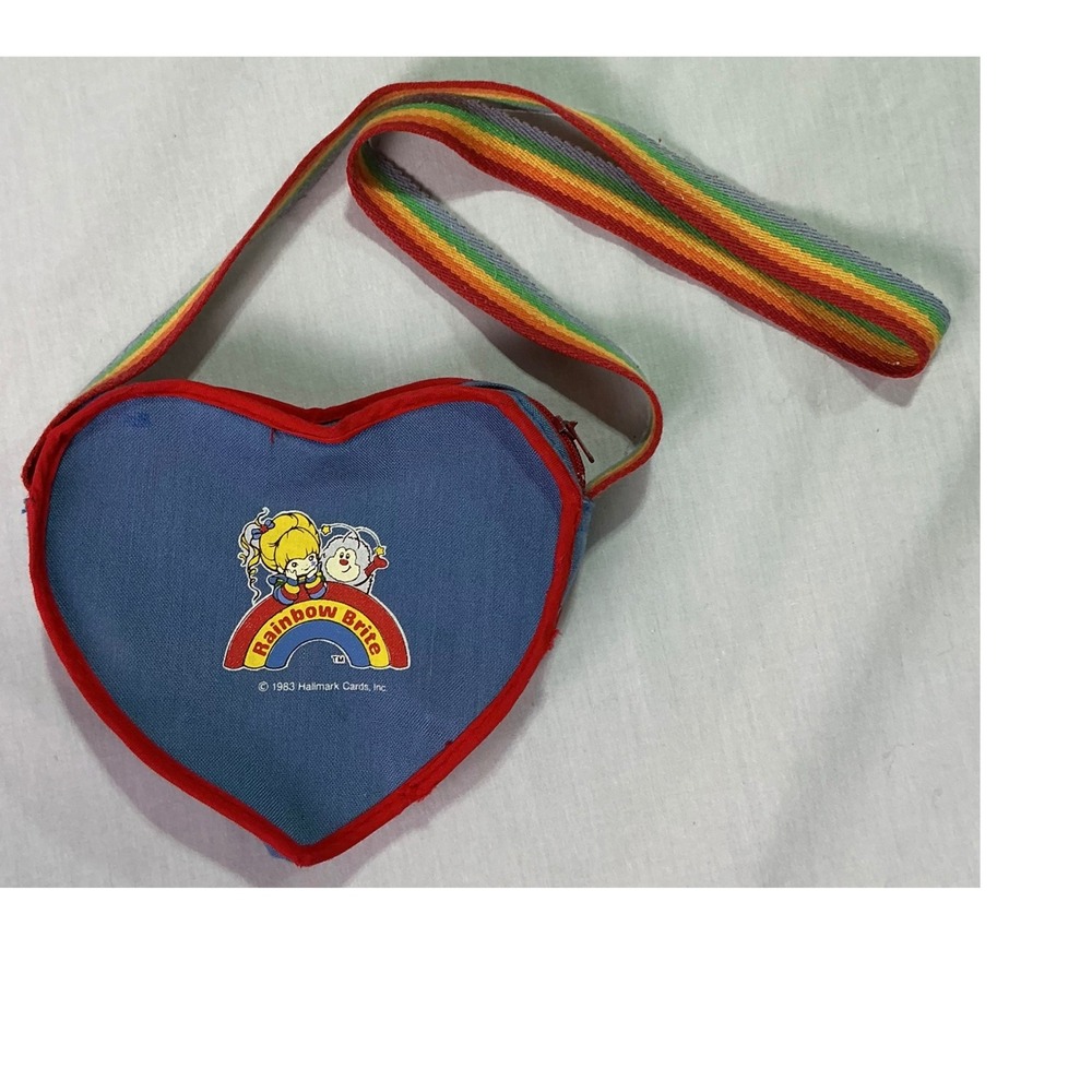Vintage 1983 Rainbow Brite Heart Purse Bag Hallmark Card Rainbow Strap Hong Kong